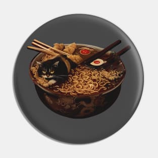 Kitty Cat Ramen Noodles Pin