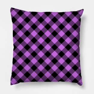 Purple Plaid Patter Design Pillow