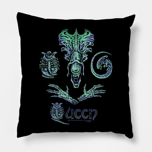 She's A Killer Queen Alien Pillow by BradAlbright