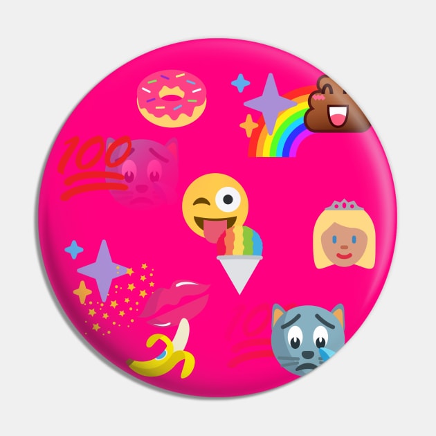 hot pink emoji Emoji Pin TeePublic