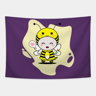 Cute Honey Bee Character Tapestry