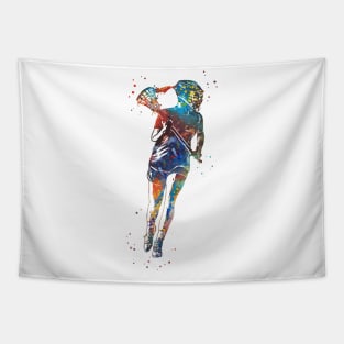 Lacrosse Player Girl Tapestry