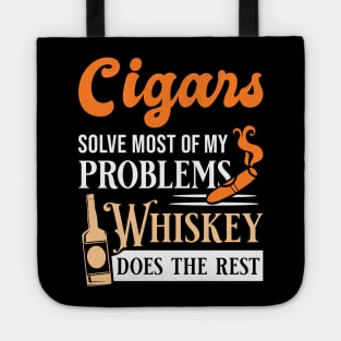 Funny Cigars And Whiskey Quote Tote