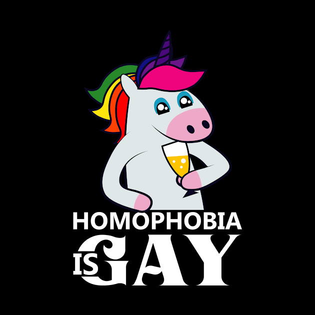 Homophobia is Gay Lgbt Unicorn by QQdesigns