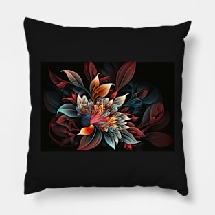 Abstract Floral Garden Botanical Print Pillow