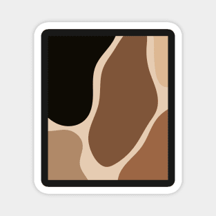 Minimal Modern  Abstract Shapes Black and  Brown Warm Colours  Pattern Magnet