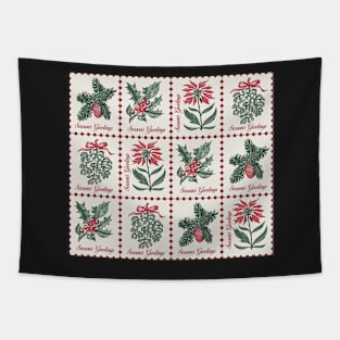 Vintage Christmas Postage Tapestry