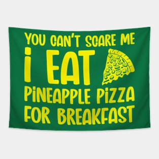 Scared Pineapple Pizza (Mono) Tapestry