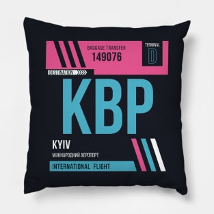 Kyiv (KBP) Airport Code Baggage Tag Pillow