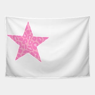 Pink Textured Leopard Star Print Design Tapestry