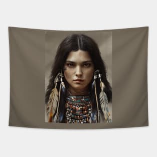 The american indians girl Tapestry