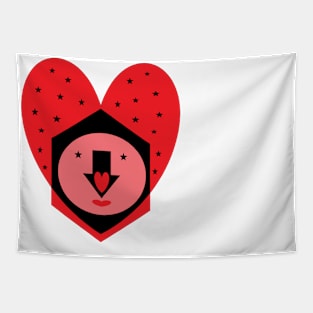 Heart Shapes like a Ladybug - Lime Color - (Design;17 - 2) Tapestry