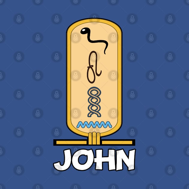 JOHN-American names in hieroglyphic letters-JOHN, name in a Pharaonic Khartouch-Hieroglyphic pharaonic names by egygraphics