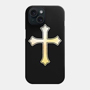 Modern Christian Cross, Gold Yellow abstract Phone Case