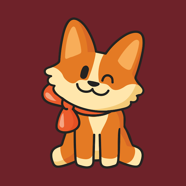 cute corgi with bow by katanya78