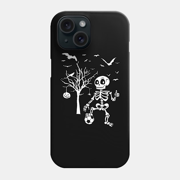 Soccer Skeleton Halloween Men Boys Soccer Player Halloween Phone Case by folidelarts