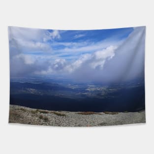 Clouds over the mountains Tapestry