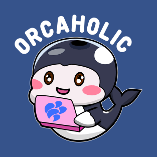 Cute Orca With Laptop T-Shirt