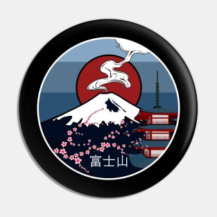 Fuji Volcano Japan Mount Fuji Chureito Pagoda Cherry Blossoms Pin