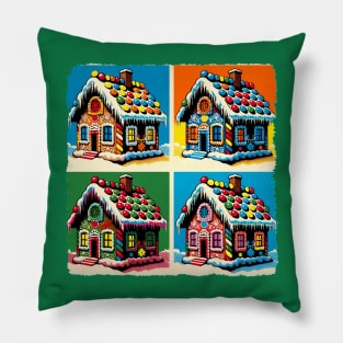 Ginger Zest: A Vibrant Pop Art Gingerbread Fantasy - Classic Christmas Pillow