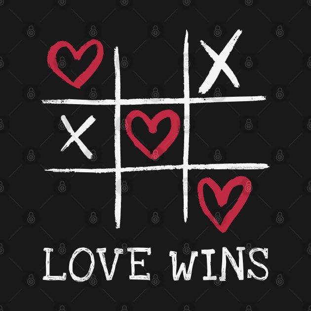 LOVE WINS Tic Tac Toe with Hearts by Dibble Dabble Designs