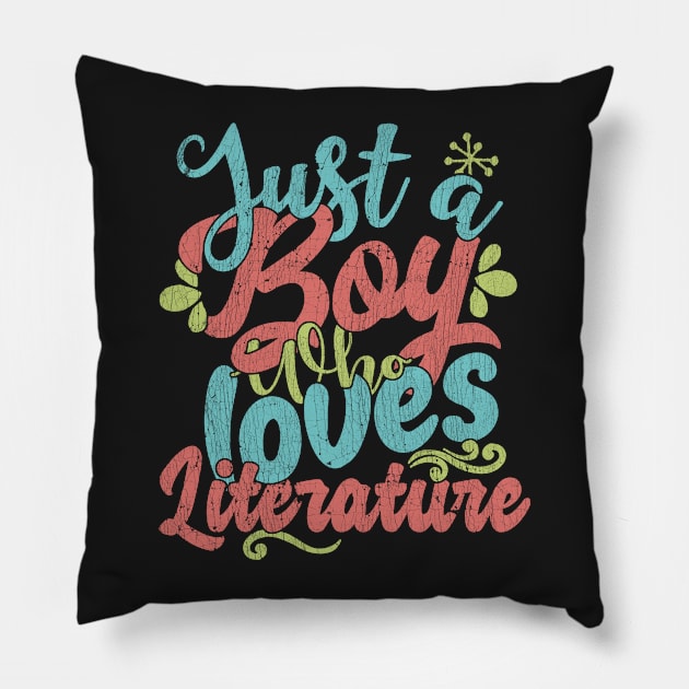 Just A Boy Who Loves Literature Gift product Pillow by theodoros20