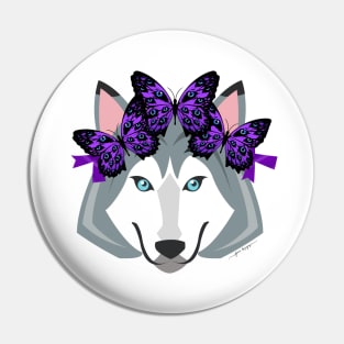 Lupus Wolf wearing Hope Butterfly Headband Pin