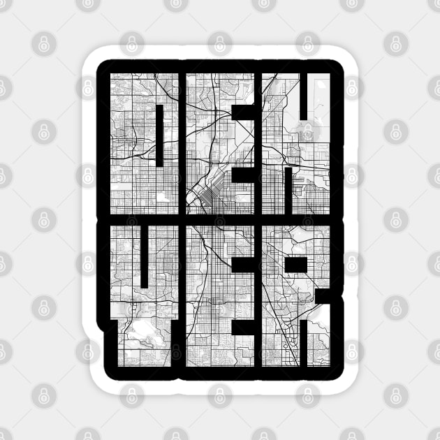 Denver, Colorado, USA City Map Typography - Light Magnet by deMAP Studio