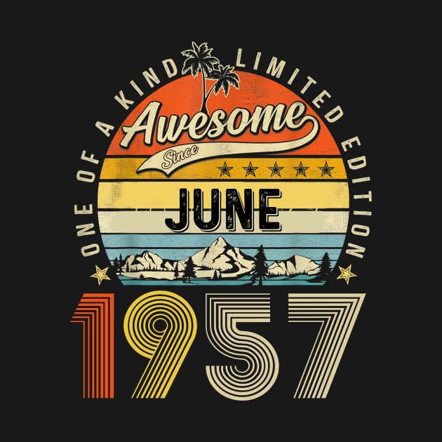 Awesome Since June 1957 Vintage 66th Birthday by PlumleelaurineArt