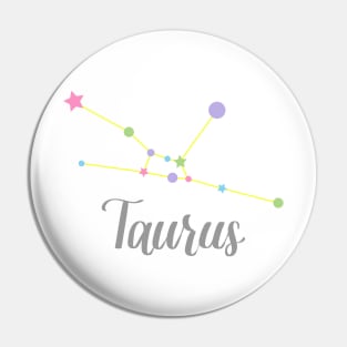 Taurus Zodiac Constellation in Pastels Pin