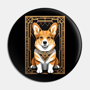 Corgi - art deco Pin