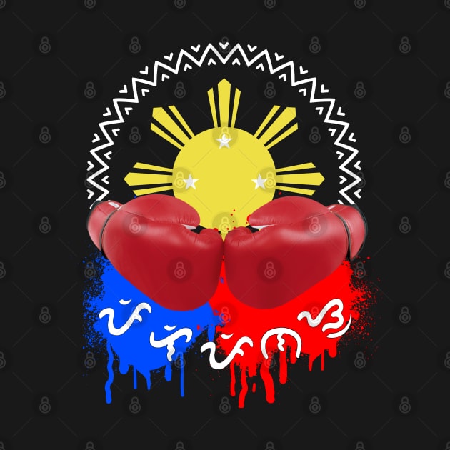 Philippine Sun x Boxing gloves / Baybayin word Pilipinas (Philippines) by Pirma Pinas