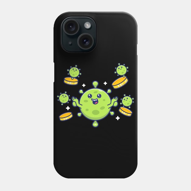 Cute virus with money 7 Phone Case by Catalyst Labs