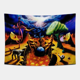 Trippy Hippie Psychedelic Spirit Angel Apocalyptic Surrealism Landscape Tapestry