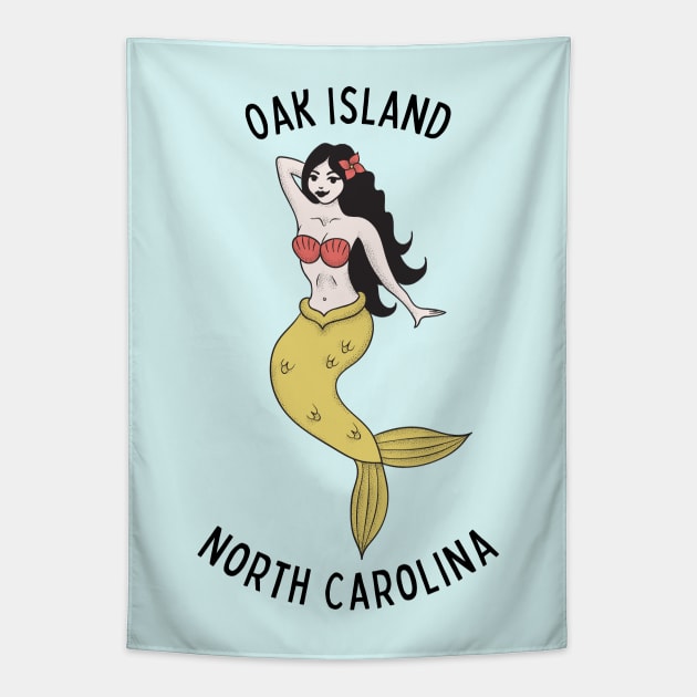 Oak Island North Carolina Mermaid Tapestry by carolinafound