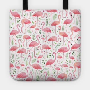 Pink Floral Flamingos! Tote