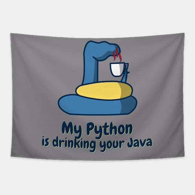 my python is drinking your java Tapestry by Reesh