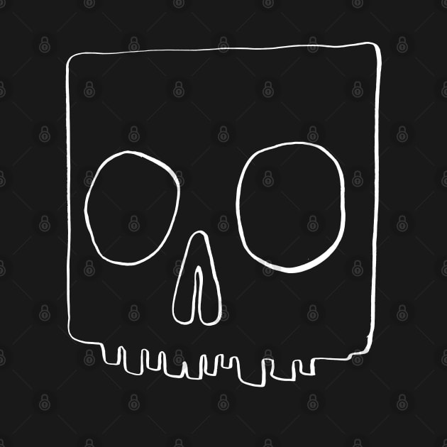 Hand-drawn square skull by MsTake