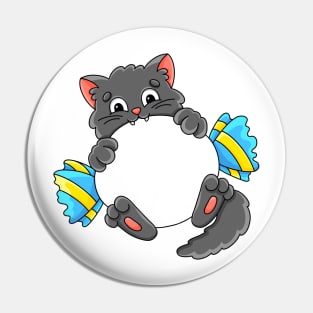 Cute Cat Cartoon character on white background Pin