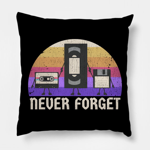 never forget - vintage cassic Pillow by SUMAMARU