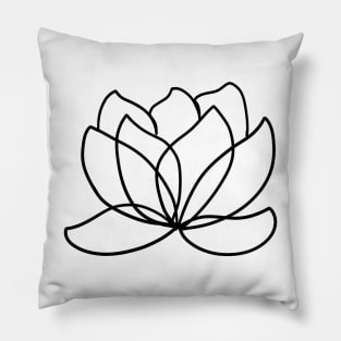 One line Art Lily Flower Pillow