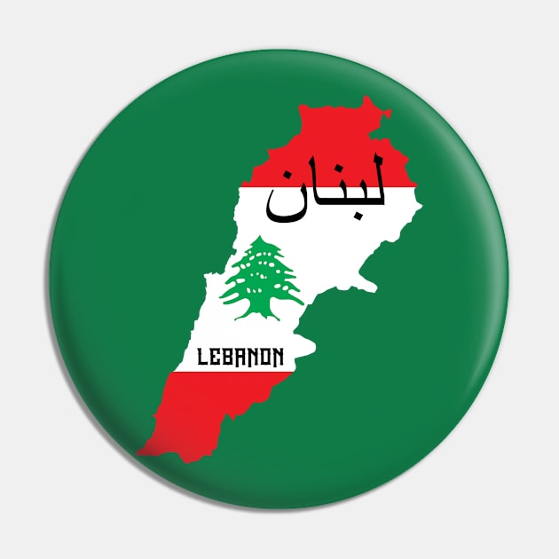 Lebanon flag & map Pin by Travellers