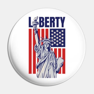 American Liberty Status 4th Of July Pin