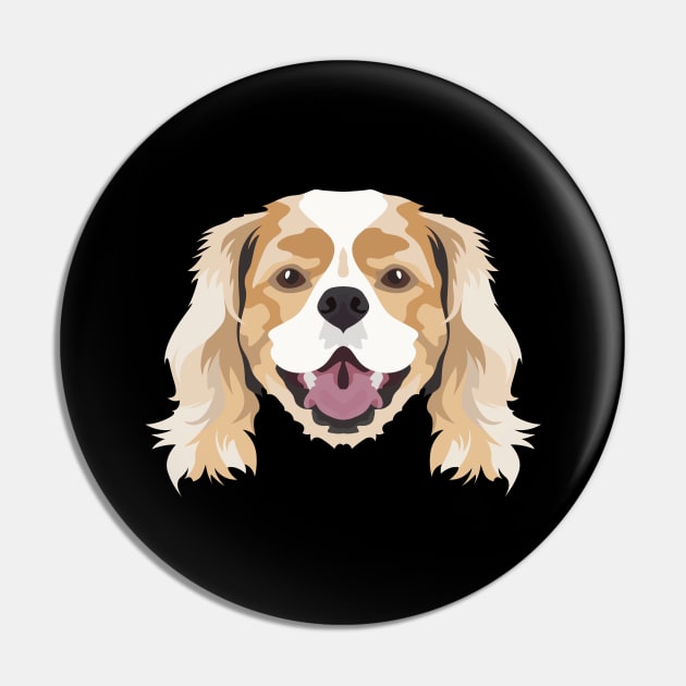 Smiling Cavalier King Charles Spaniel Pin by GreenOptix