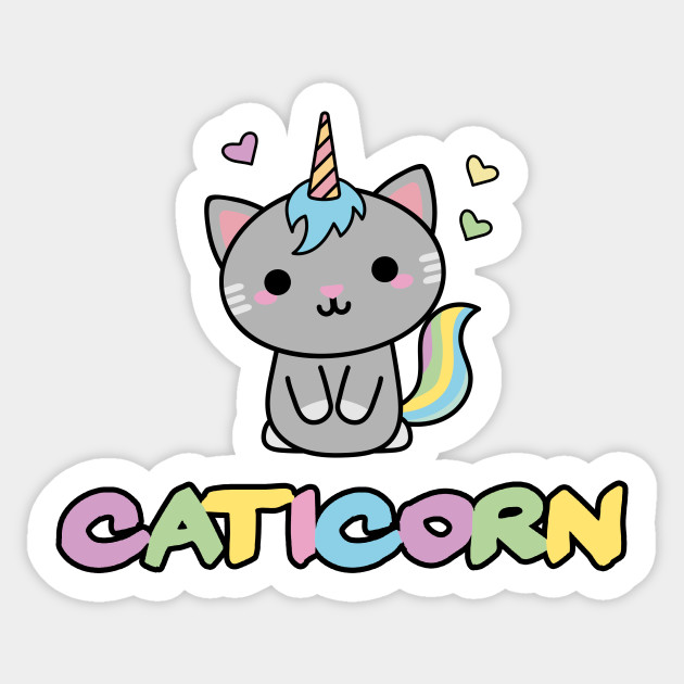 Caticorn Katze Katzen Einhorn Einhornkatze Spruch Caticorn Sticker Teepublic Uk