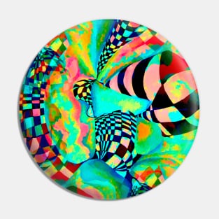 Artistic Gay Pride Abstract Optical Illusion Artwork Pin