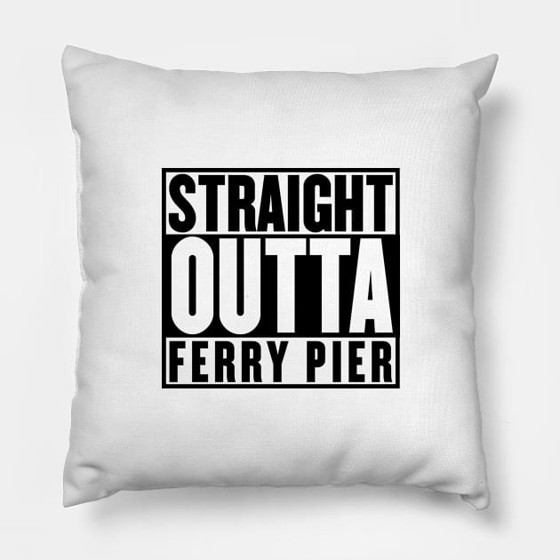 Ferry Pier Player Unknown t-shirt Pillow by mangobanana