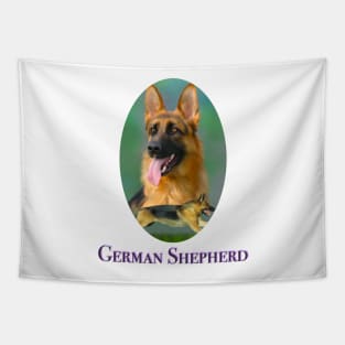 German Shepherd Breed Art With NamePlate Tapestry