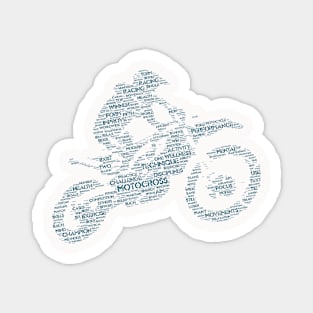 Motocross Moto Silhouette Shape Text Word Cloud Magnet