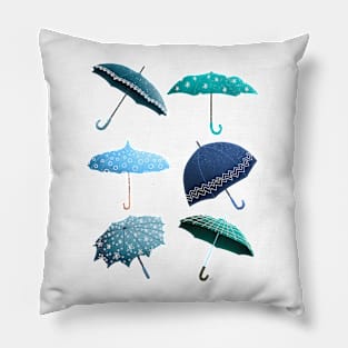 Fun Umbrellas Pattern - Teal Pillow